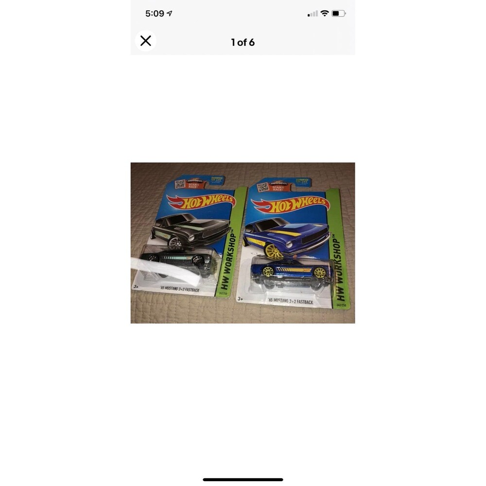 2017 Hot Wheels 2013 65 Ford Mustang  Lot 2+2 Fastback Detroit Blue Silver